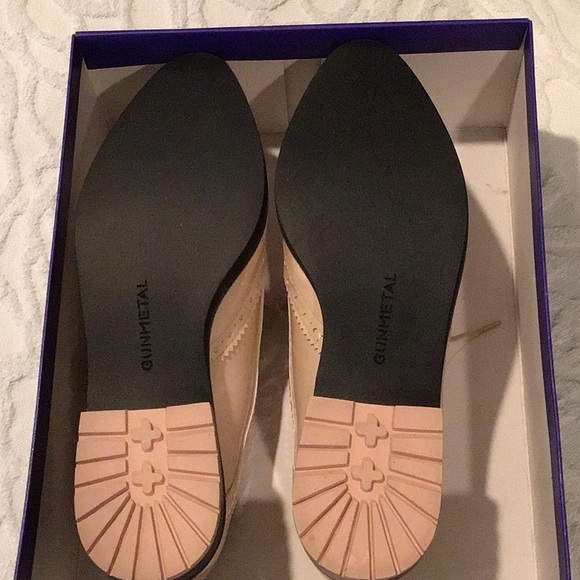 GUNMETAL MARUSHKA light nude patent shoes NEW WITH BOX size 7.5. Wingtip Oxford - Picture 5 of 7